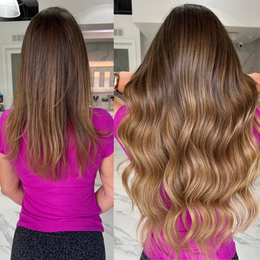 warm brunette hand tied extensions tampa